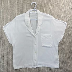 Wilfred Short Sleeve Button Up Blouse White
